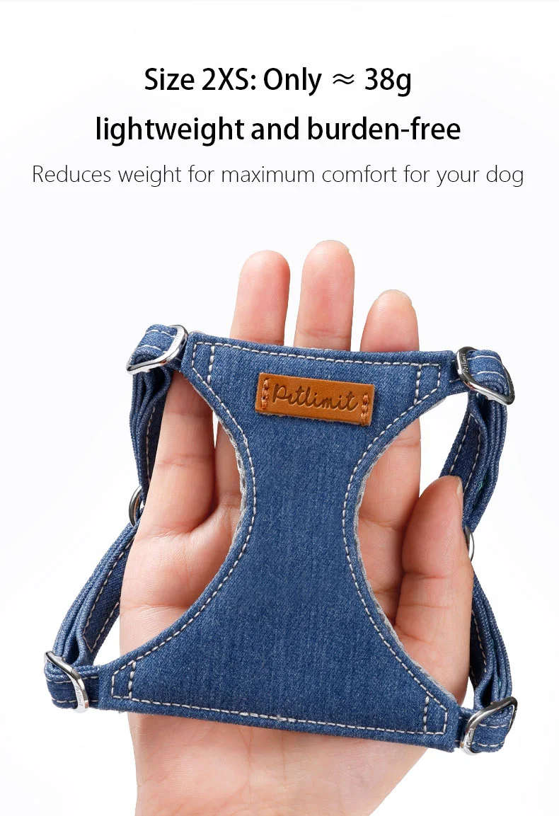 Denim Small-Dog Harness-1
