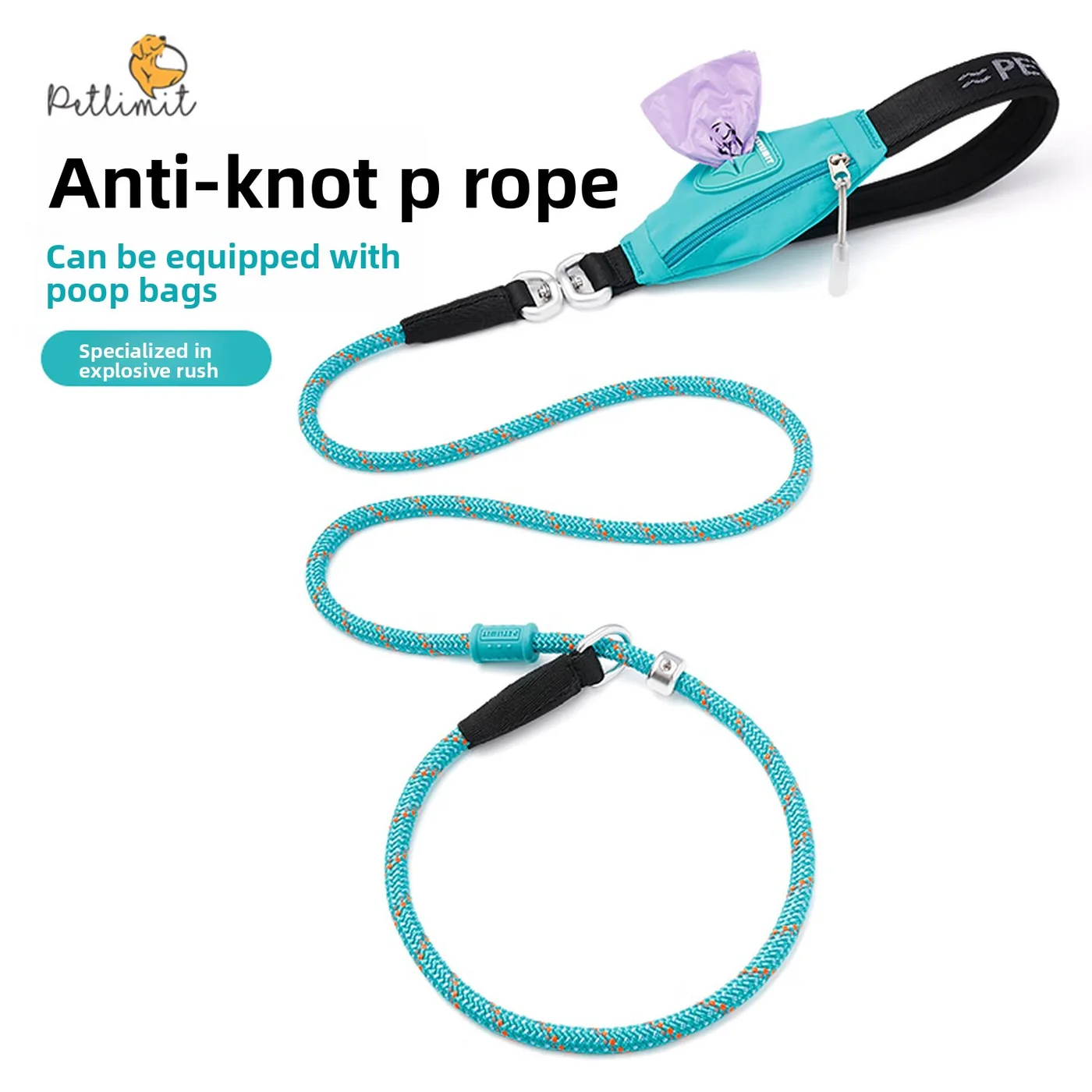 P-Leash with Poop Bag Holder-1